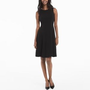 White House Black Market Black Sleeveless Seamed Fit-And-Flare Dress, Size 6